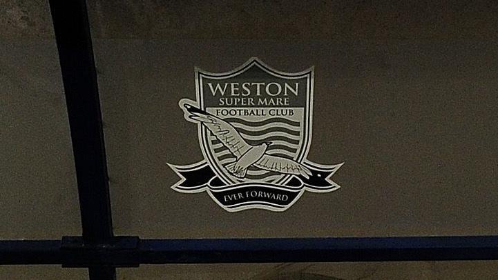 Weston-super-Mare club badge in dugout