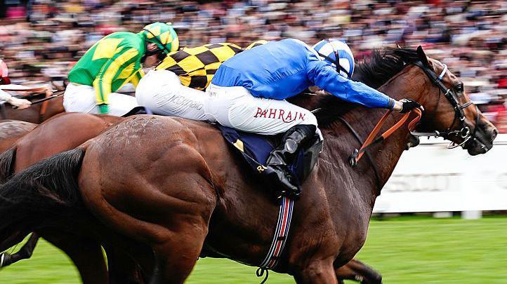 Tom Marquand riding Almeraq to victory in the Queen Elizabeth II Jubilee Stakes at Royal Ascot in 2026