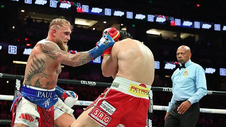Jake Paul lands a right hook Julio Cesar Chavez Jr