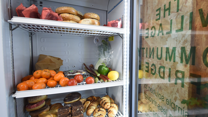 Fresh food donated to the community fridge