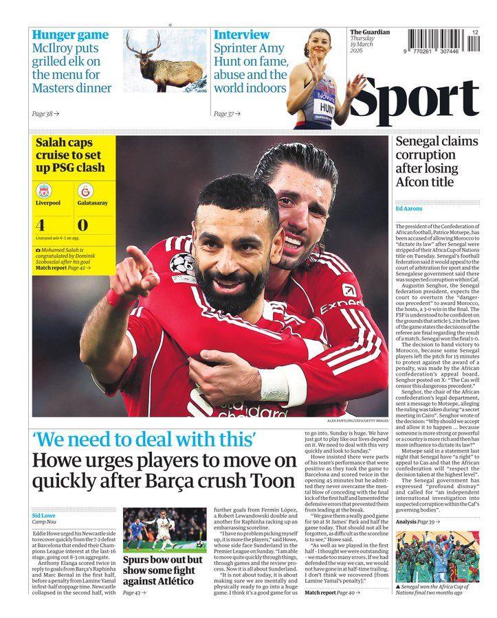 The Guardian back page