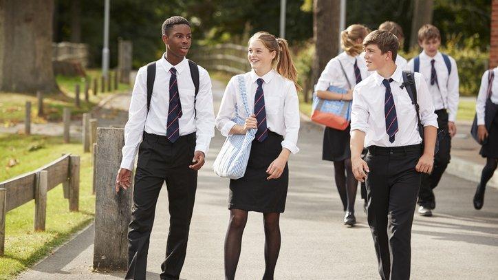 teenagers in school uniform