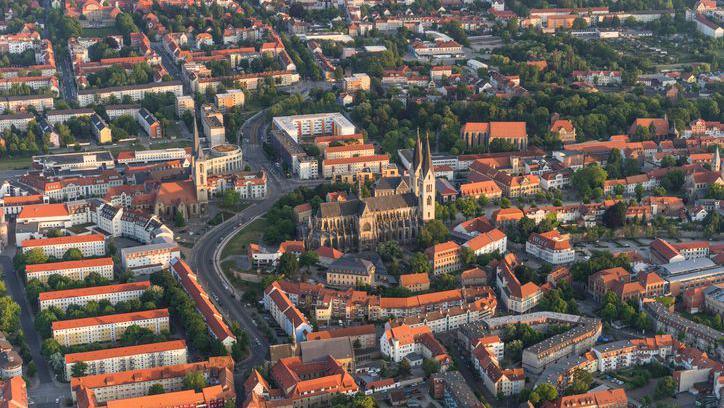 Aerial view of Halberstadt.