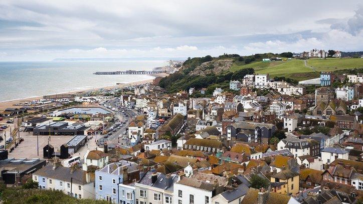 The town of Hastings in East Sussex