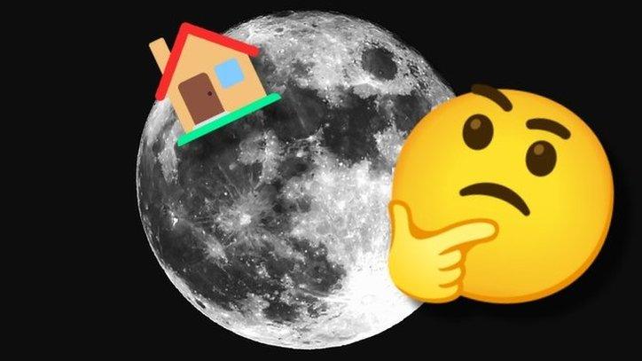 house on the Moon with thinking face