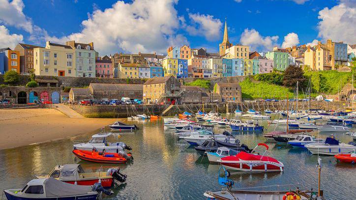 The seaside town of Tenby in Wales.