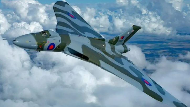 XH558 among the clouds