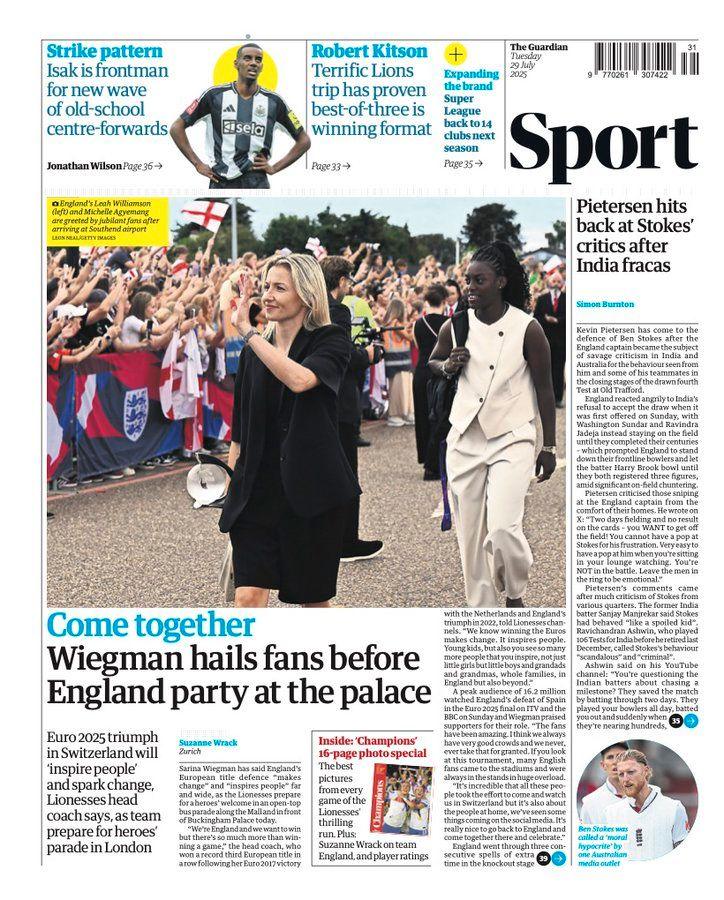 Guardian back page