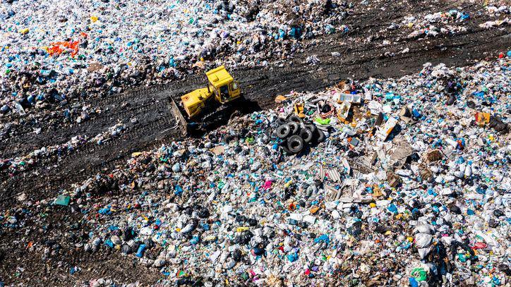 Aerial view of landfill site