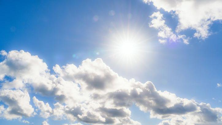 Summer sun in the sky.