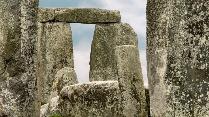 Close-up of Stonehenge.