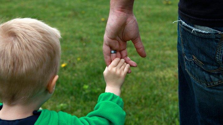 Boy with his father