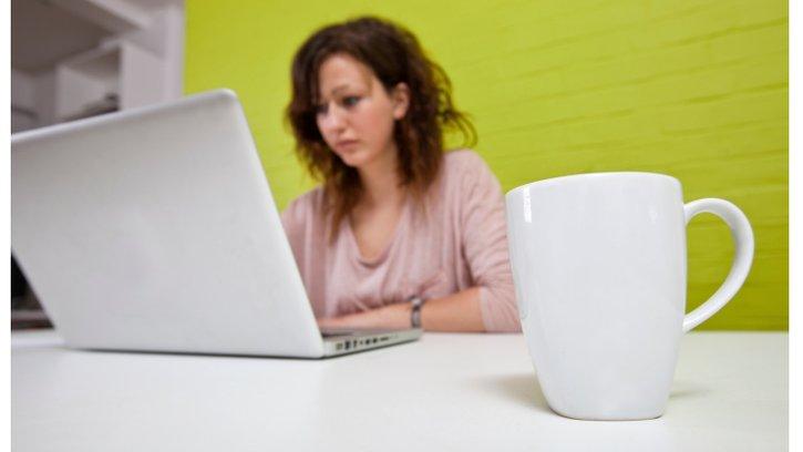 woman on computer