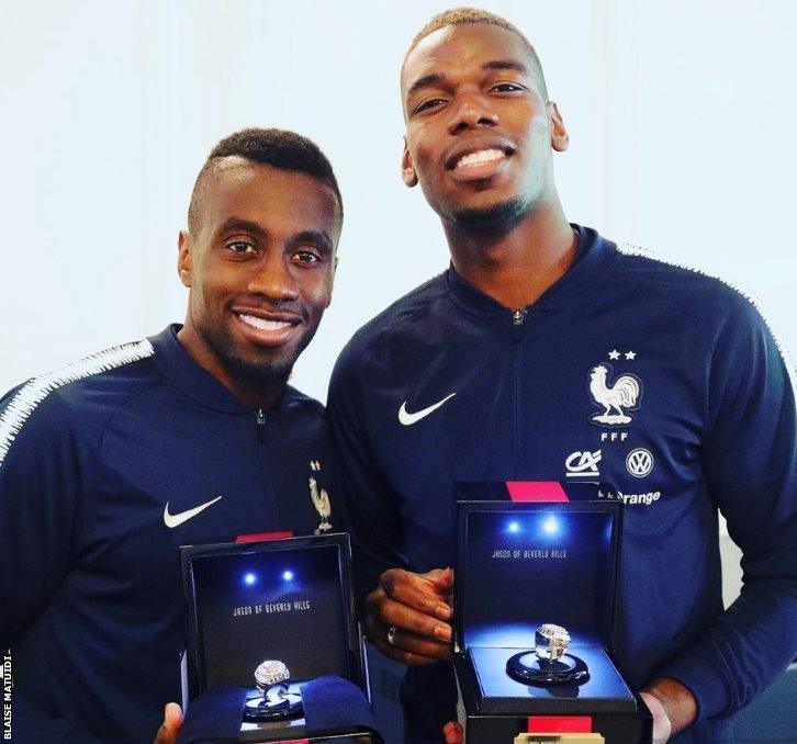 Blaise Matuidi shared an image of the rings Pogba has bought for French World Cup winners