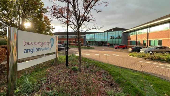 Anglian Water sign and office block