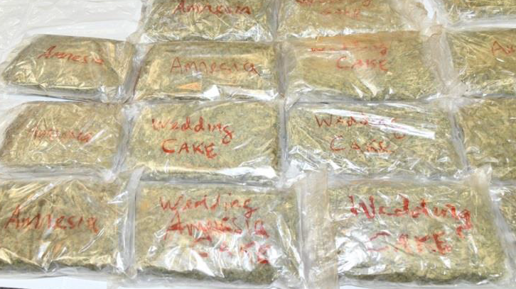 Packets of cannabis