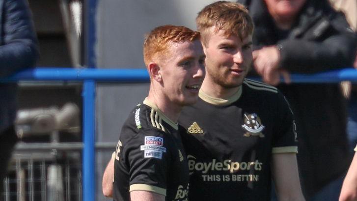 Daniel Larmour celebrates his goal