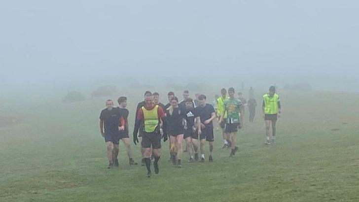 Students at Bicton College in training for their gruelling 100 mile coastal path endurance challenge to raise funds for charity