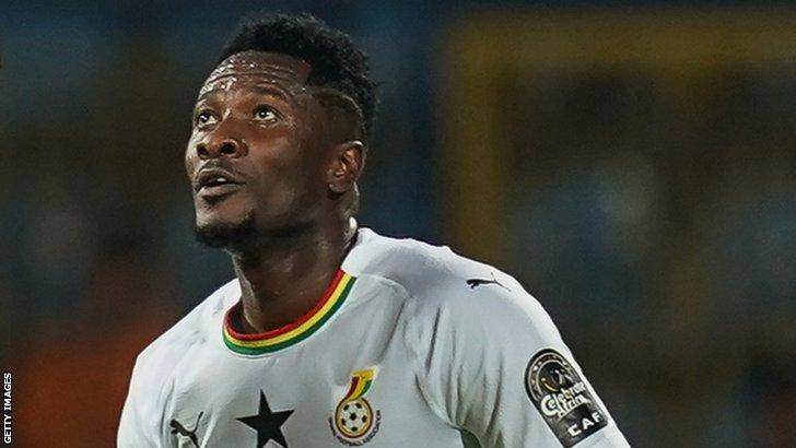 Asamoah Gyan in action for Ghana