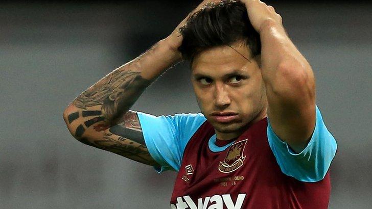 West Ham's Mauro Zarate reacts against Astra