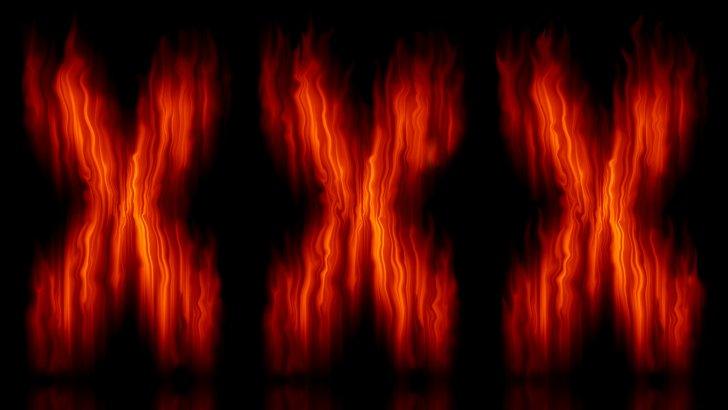 Fiery XXX sign