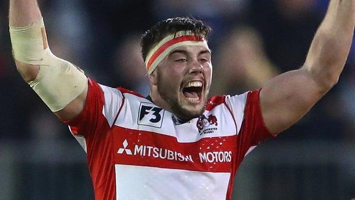 Gloucester celebrate victory at Bath