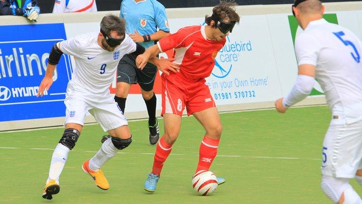 Action from England v Russia