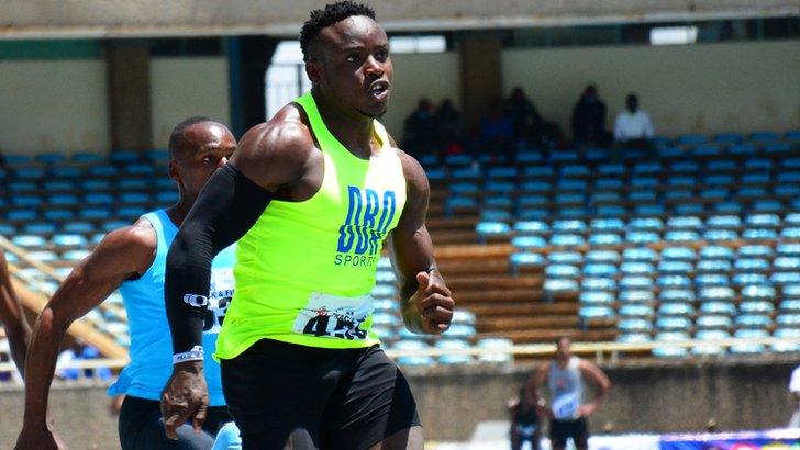 Kenyan sprinter Ferdinand Omanyala in action