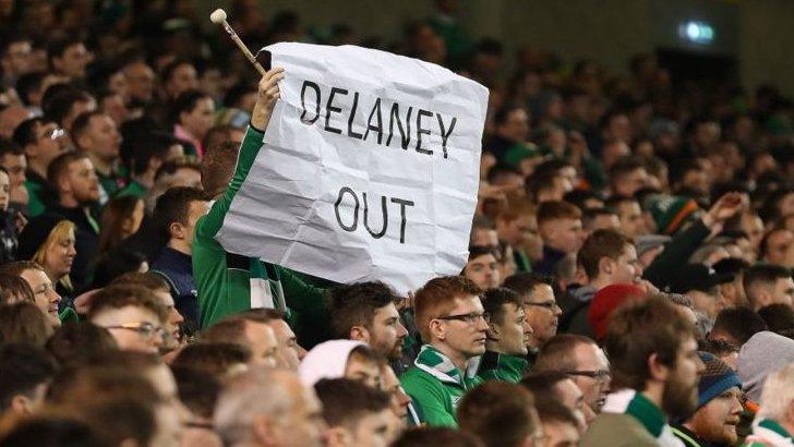 Irish fans protest against John Delaney