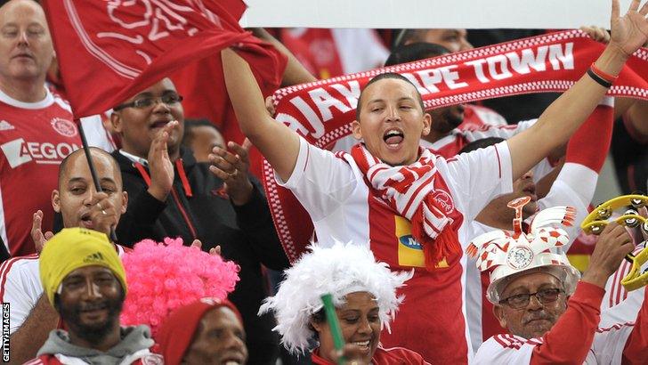 Fans of South African football club Ajax Cape Town