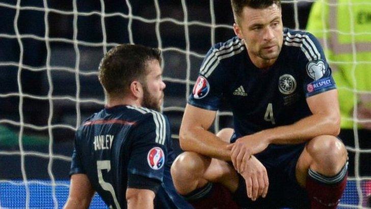 Scotland players looking dejected