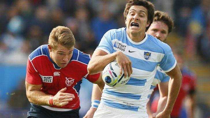 Argentina's Lucas Gonzalez Amorosino in action against Namibia at the 2015 World Cup