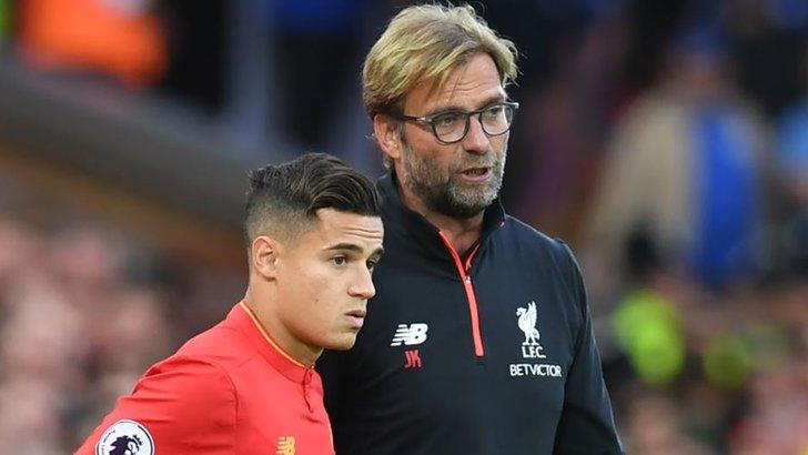 Philippe Coutinho and Jurgen Klopp