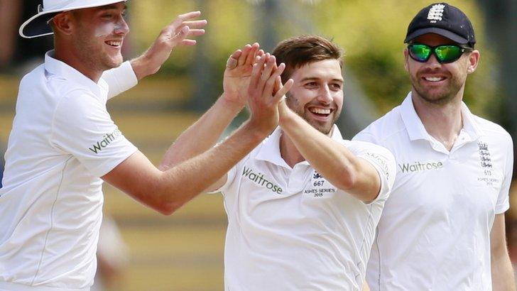 Stuart Broad, Mark Wood and James Anderson