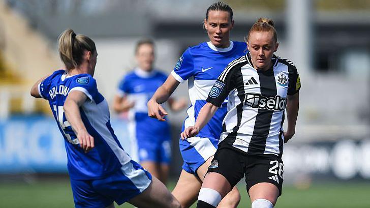 Beth Lumsden of Newcastle United during the Barclays Women's Championship match between Newcastle United Women and Birmingham City Women