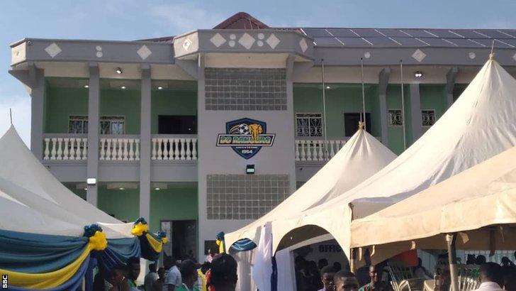 The front of the new headquarters of Sierra Leonean club Bo Rangers