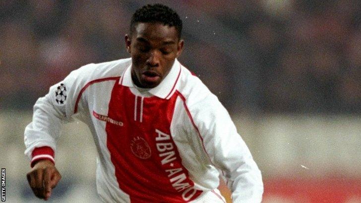 Former South Africa striker Benni McCarthy in action for Ajax Amsterdam