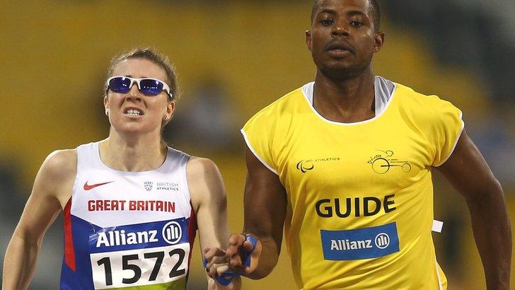 Libby Clegg and guide Mikail Huggins