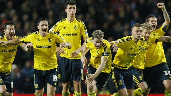 Middlesbrough players celebrate