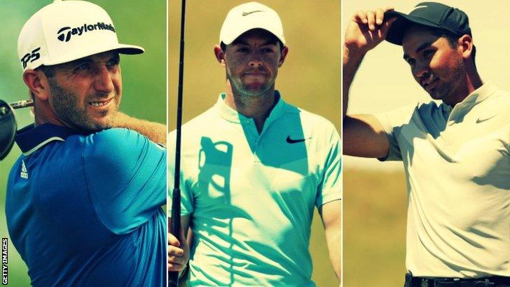 Dustin Johnson, Rory McIlroy and Jason Day