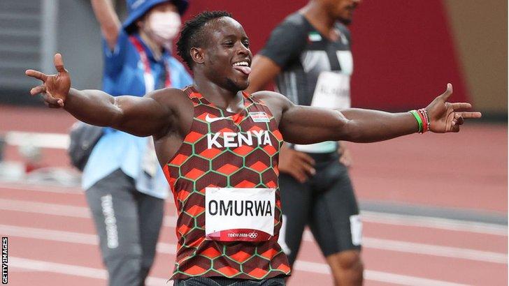 Kenya's Ferdinand Omurwa Omanyala at the 2020 Olympics in Tokyo