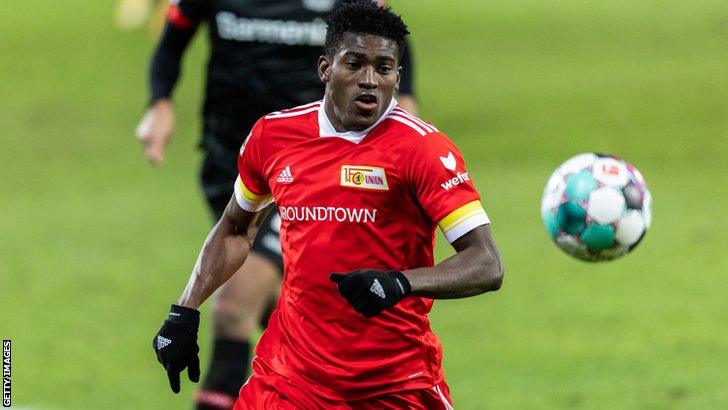 Nigerian striker Taiwo Awoniyi in action for German club Union Berlin