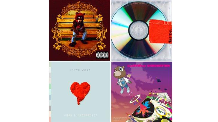 The albums College Dropout, Yeezus, Graduation and 808s & Heartbreaks by Kanye West