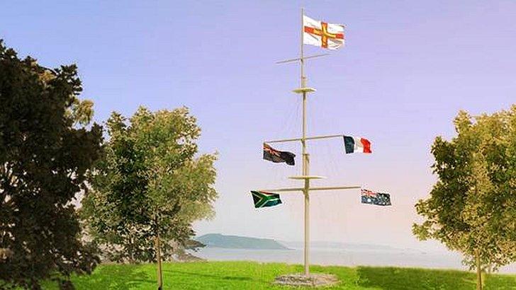 Artist's impression of a ship's mast at Delancey Park