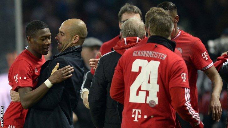 Bayern Munich celebrate the title