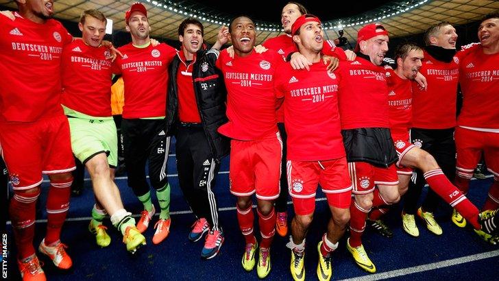 Bayern Munich celebrate the title