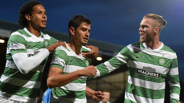 Celtic players celebrating