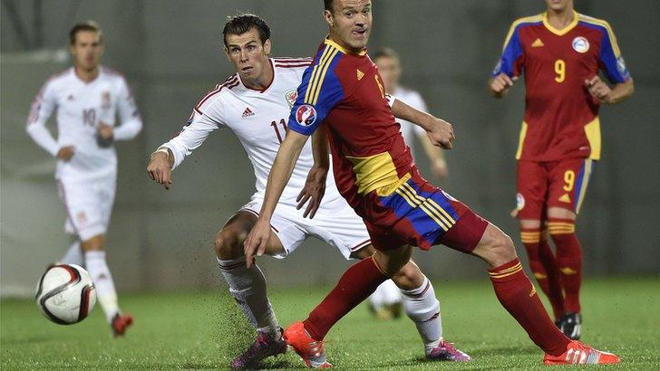 Gareth Bale in action for Wales against Andorra