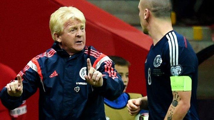 Scotland coach Gordon Strachan and captain Scott Brown