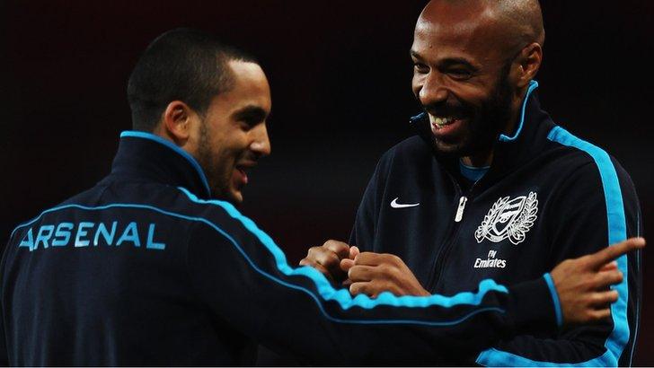 Theo Walcott and Thierry Henry